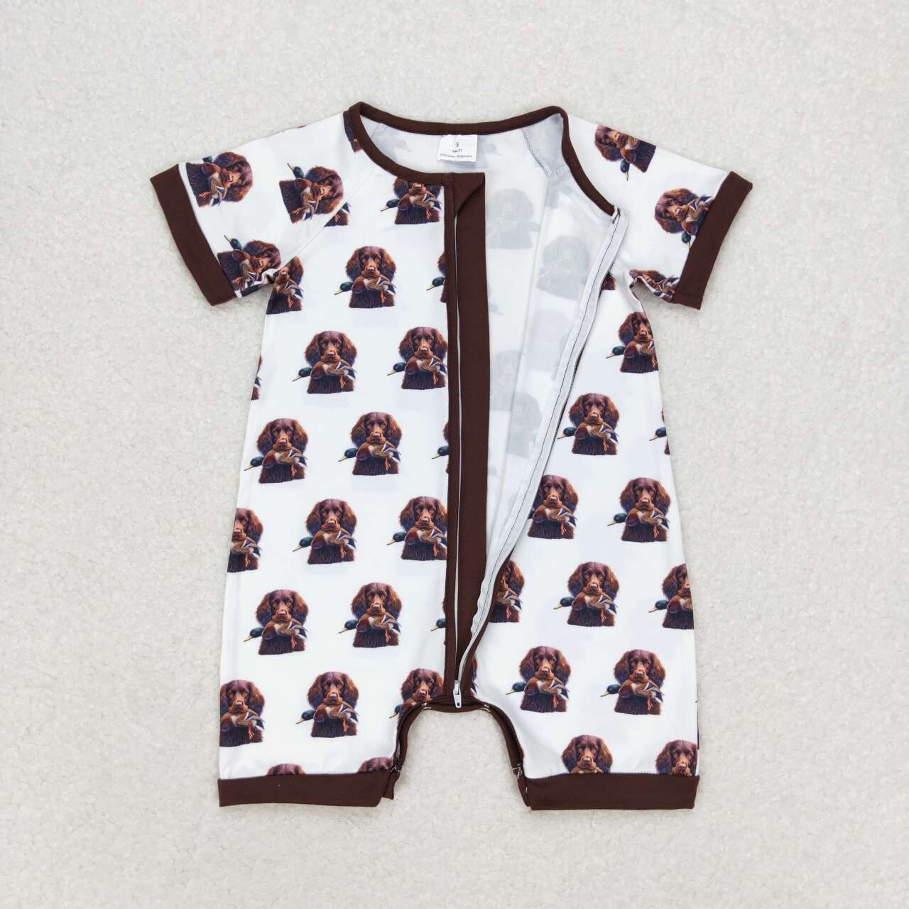 Baby Boys Sibling Hunting  Dog Mallard Shorts Set and Romper