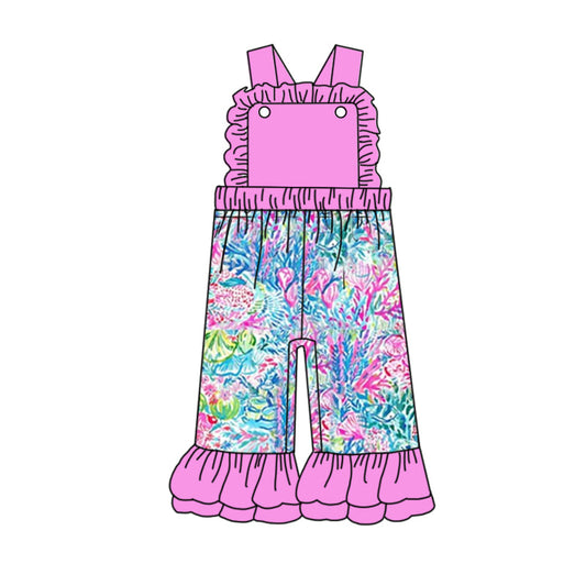 SR1806 Kids Girls Tropical Floral Jumpsuit Preorder