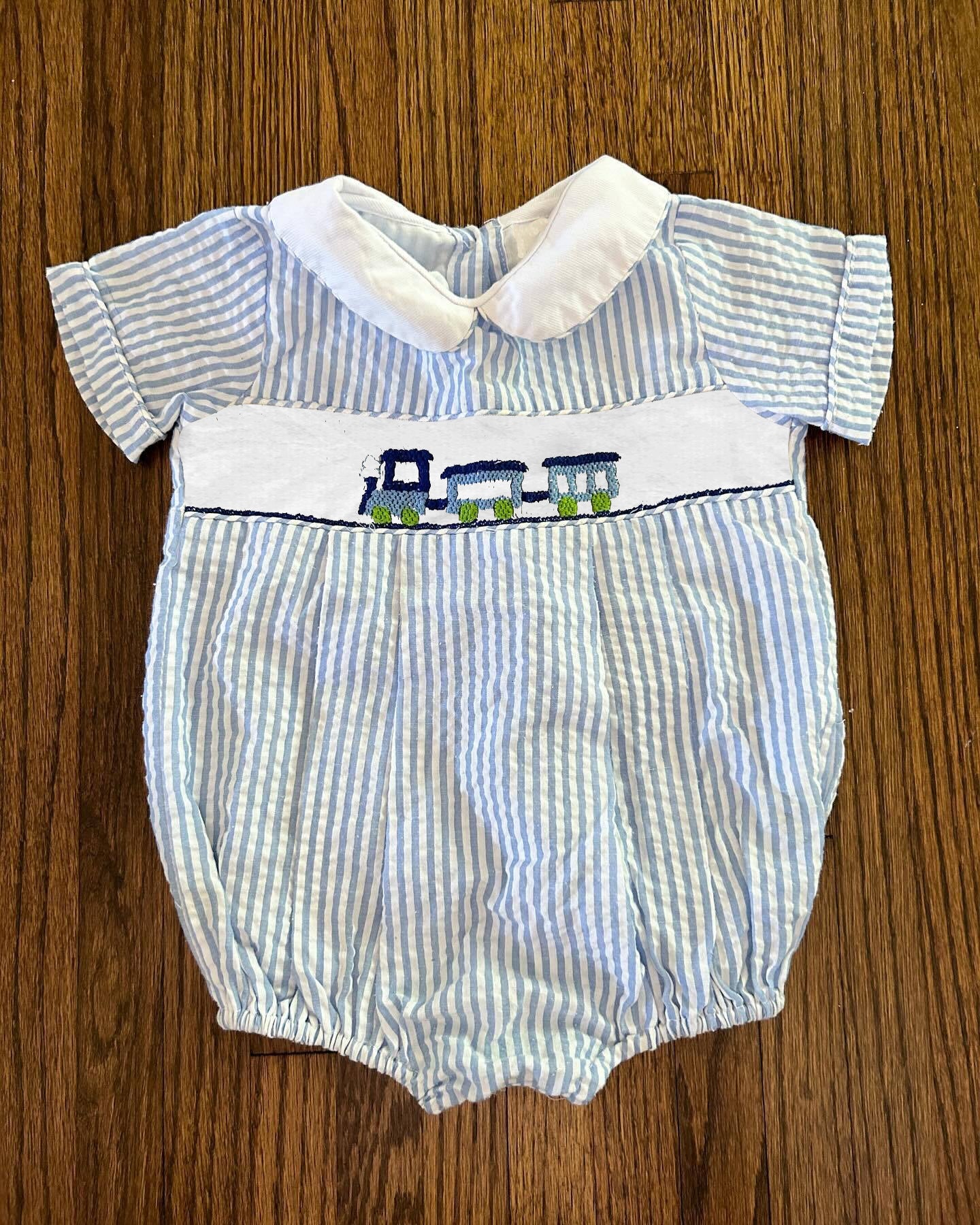 SR1819 Newborn Baby Girls Farm Train Bubble Romper Pre-order