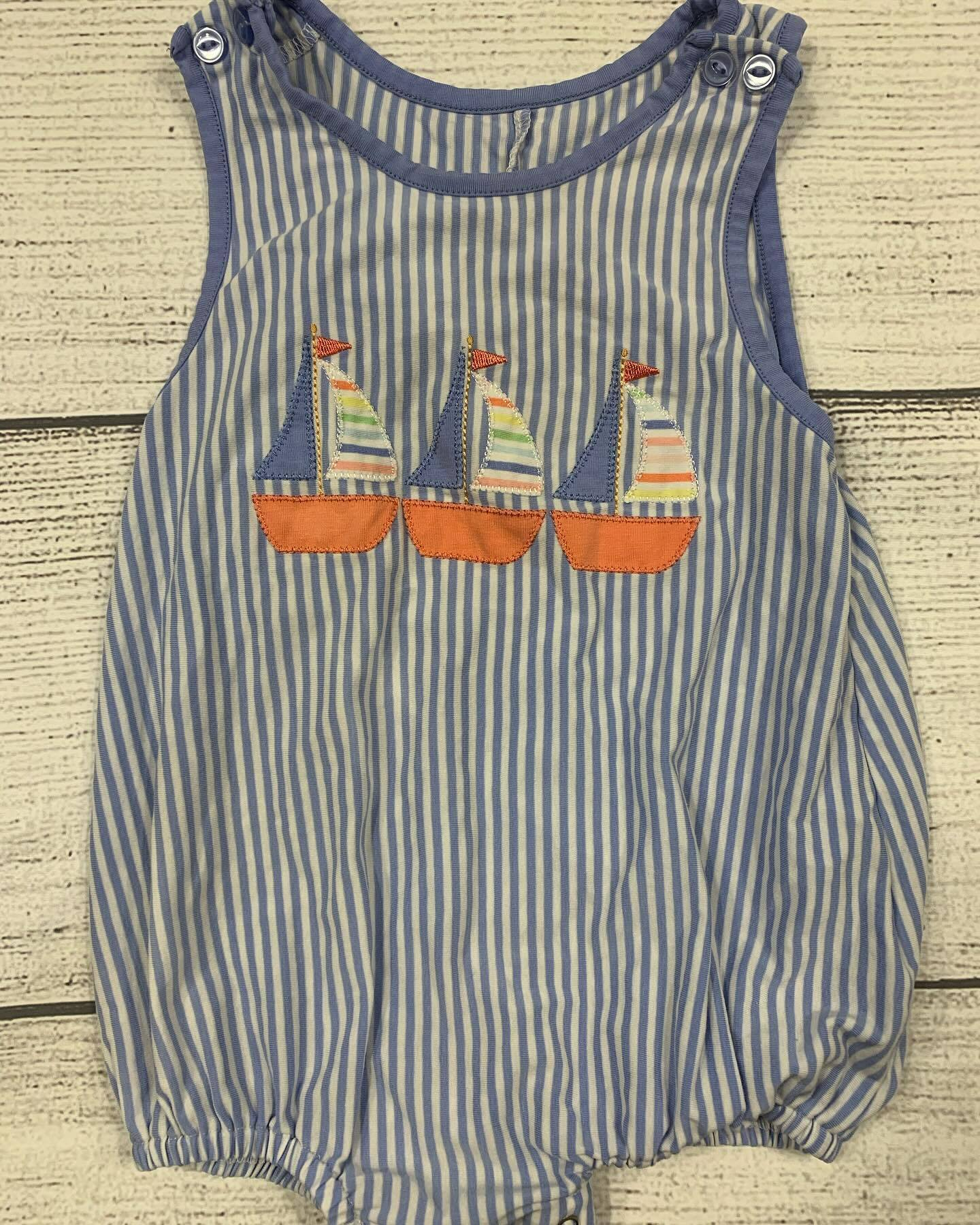 SR1823 Newborn Baby Boys Sailboat Romper Pre-order