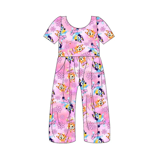 SR1862 Baby Girls Cartoon Dog Flower Jumpsuit Pre-order