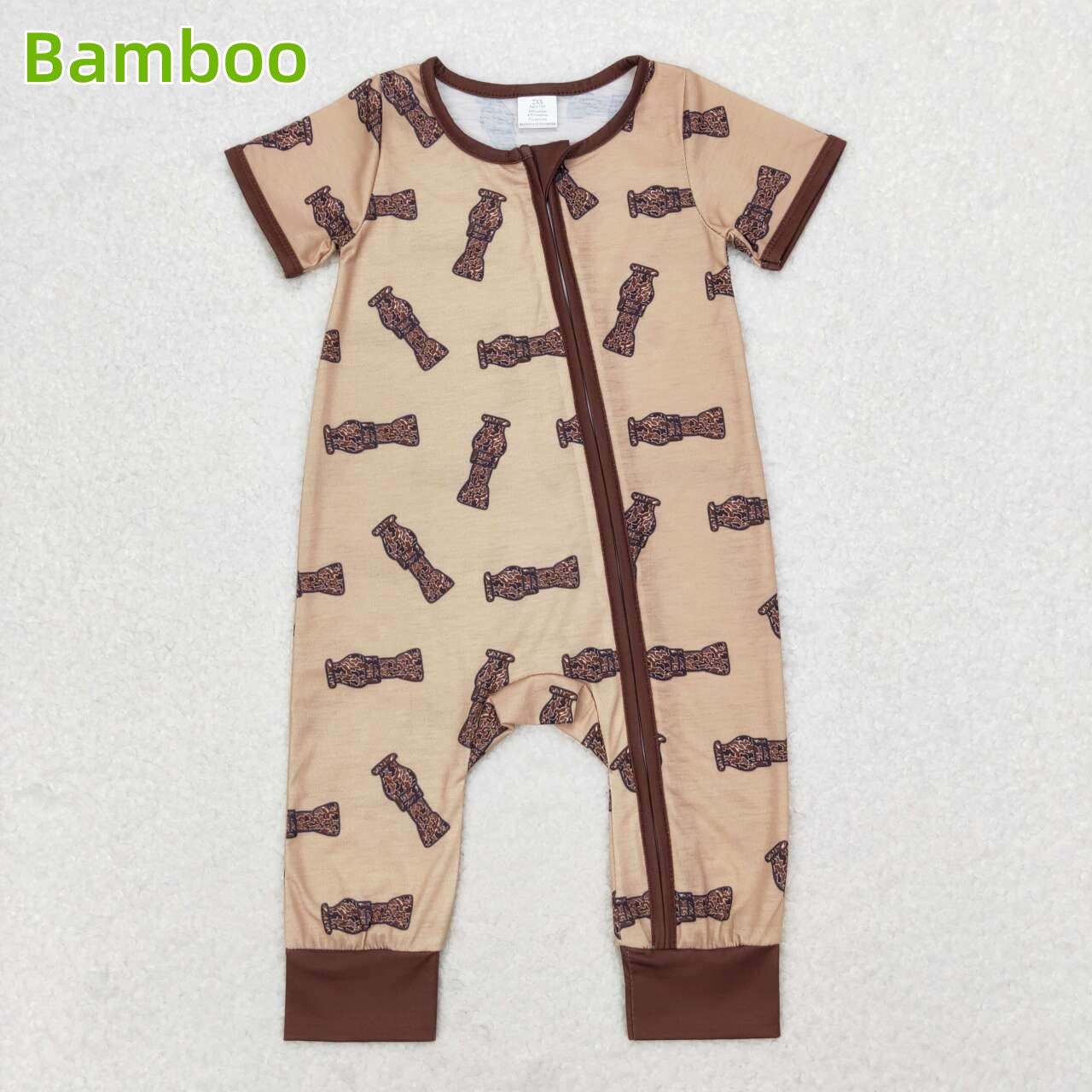 Baby Boys Sibling  Camo Duck Bawl Bamboo Pajama Set and Romper