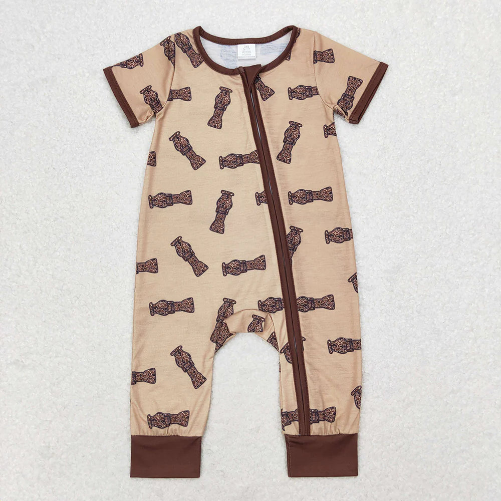 SR1900 USA Shop Baby Infant Boys Duck Call Camo Bamboo Zip Romper