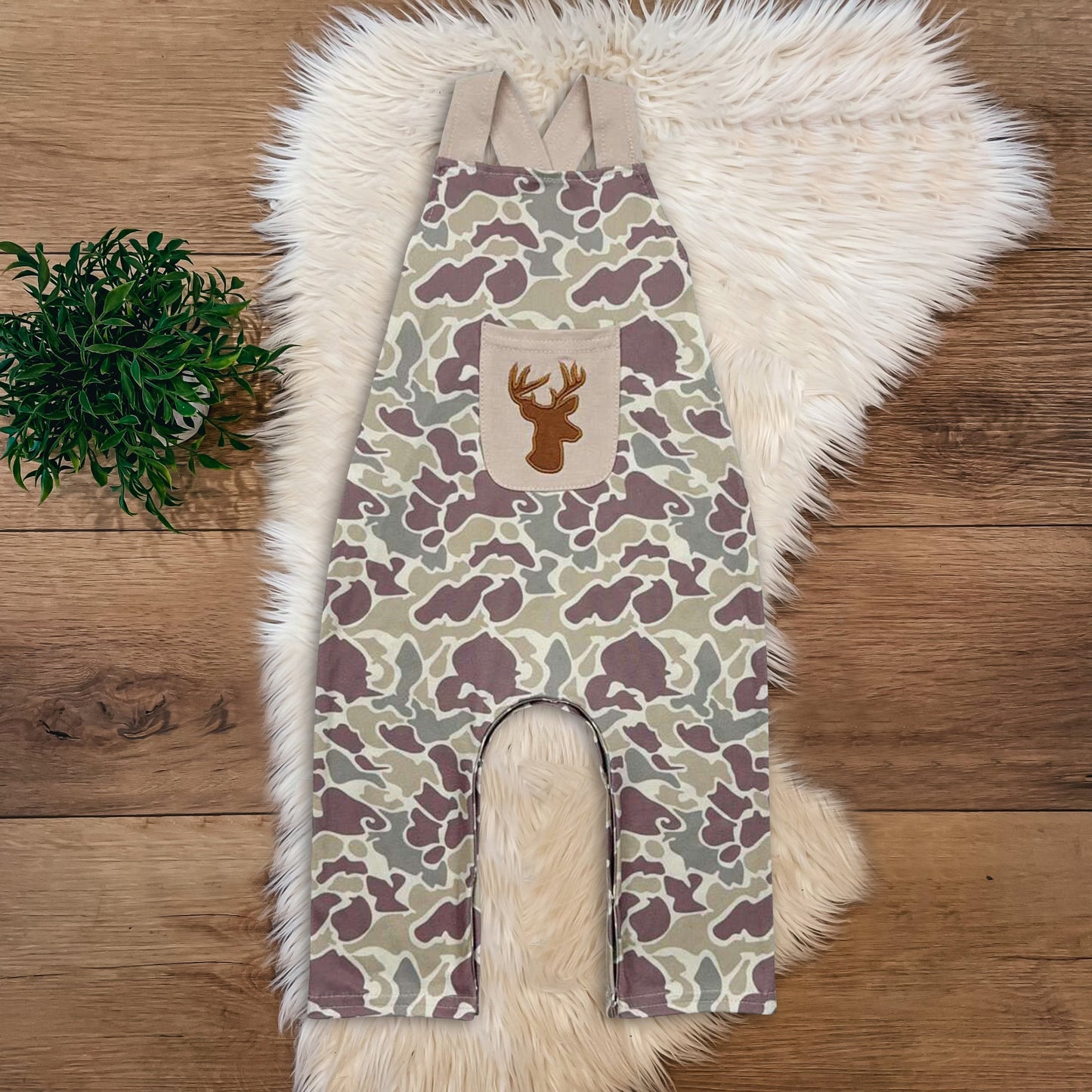 USA SHop Baby Sibling Reindeer Camo Jumpsuit