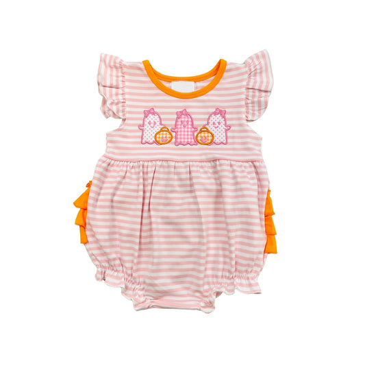 Baby Girls Halloween Ghost Pumpkin Romper Preorder