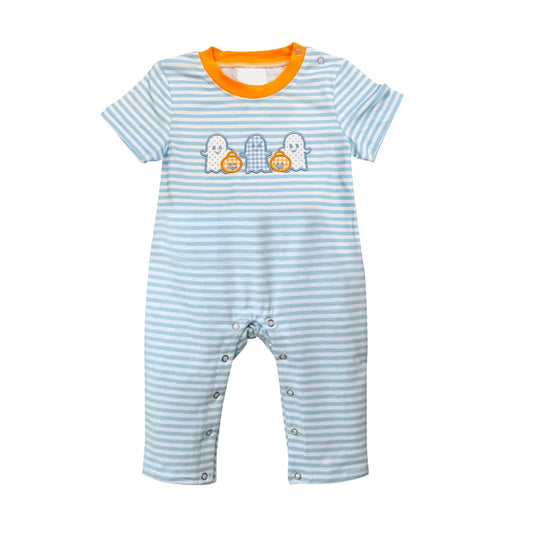 SR1929 Baby Boys Halloween Ghost Pumpkin Romper Preorder