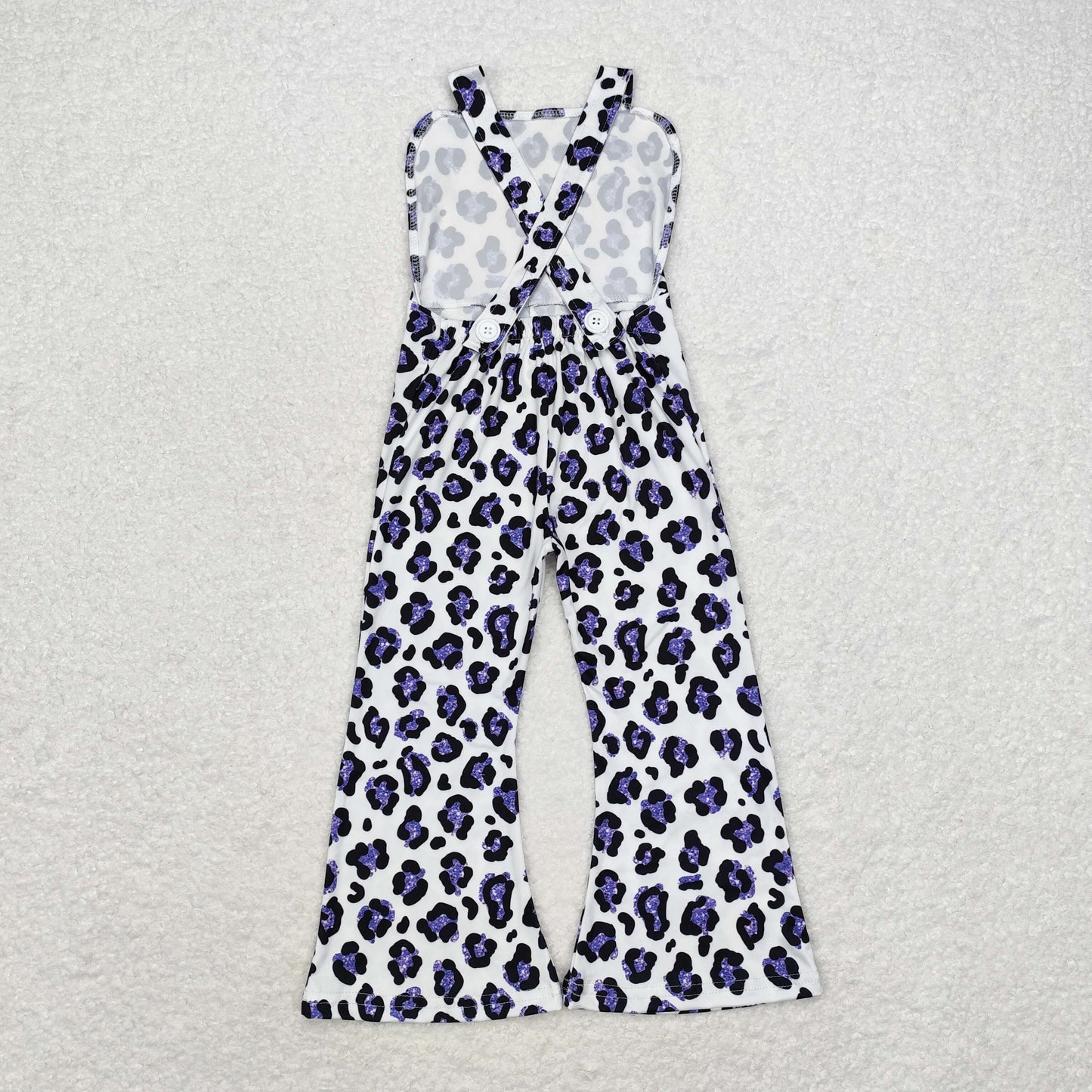 SR1932 Baby Girls Purple Leopard Jumpsuit