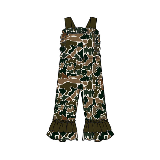 SR1987 Baby Girls Dark Green Camo Jumpsuit  Pre-order