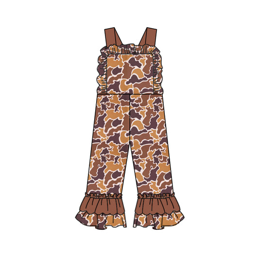 SR1991 Baby Girls Brown Camo Jumpsuit  Pre-order