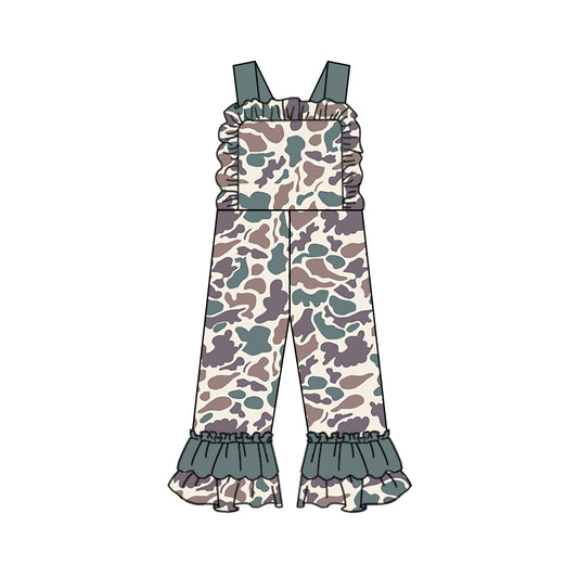 SR1995 Baby Girls Green Light Brown  Camo Jumpsuit  Pre-order