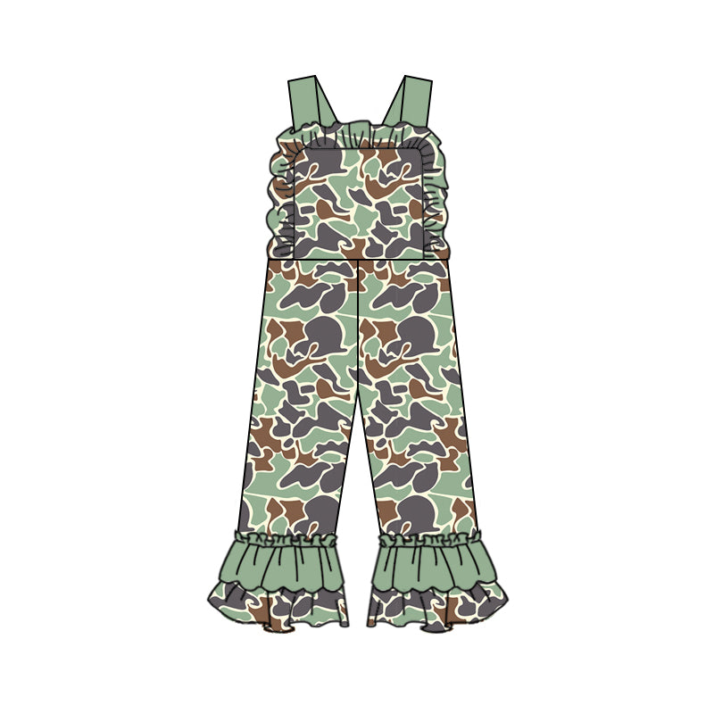 SR2005 Baby Girls Hunter Green Camo Jumpsuit  Pre-order