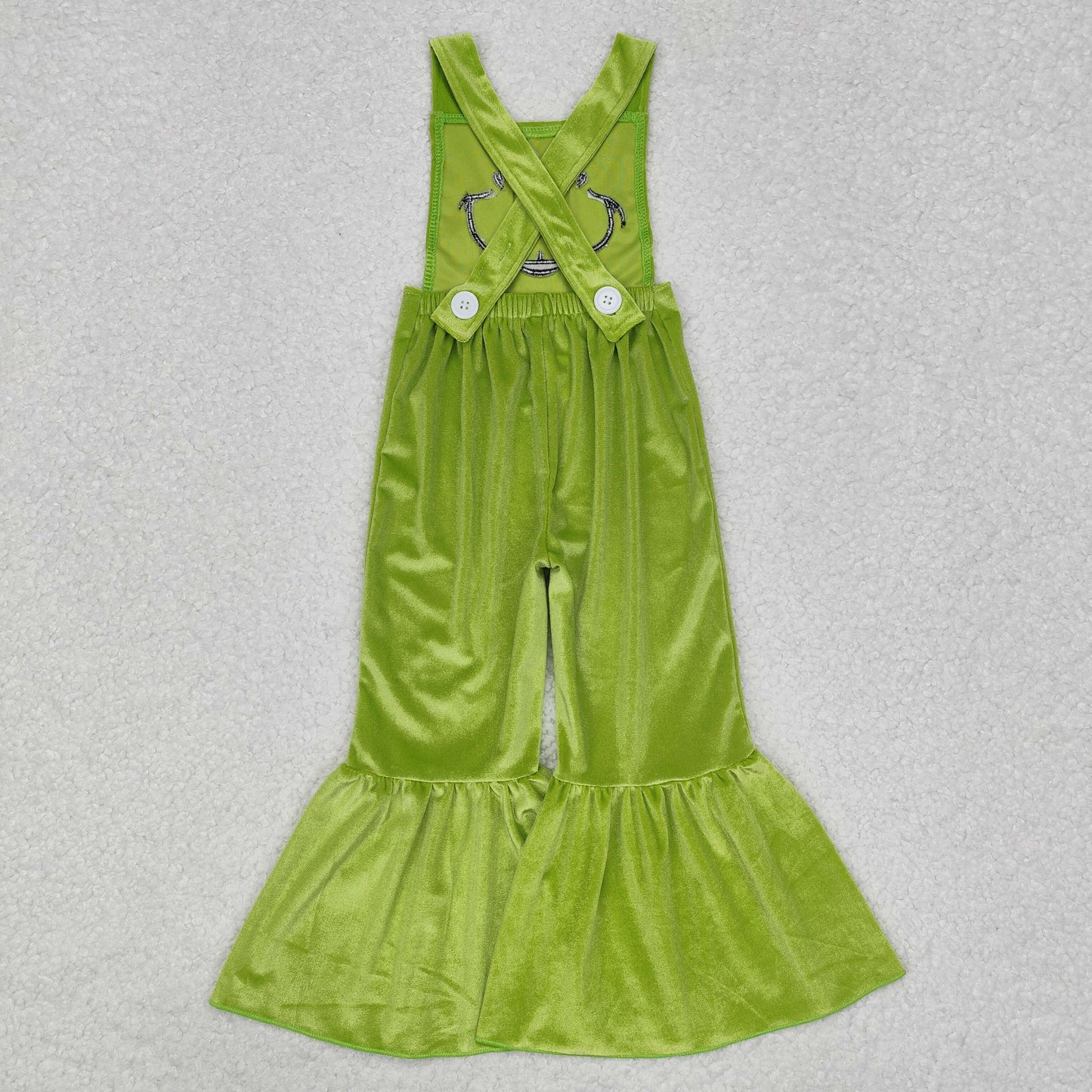 Baby Girls Christmas Green Face Jumpsuit