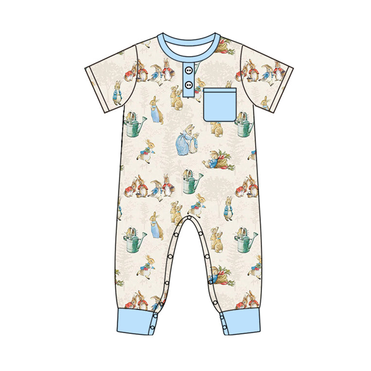 SR2043 Newborn Baby Boys Easter bunny Romper Preorder