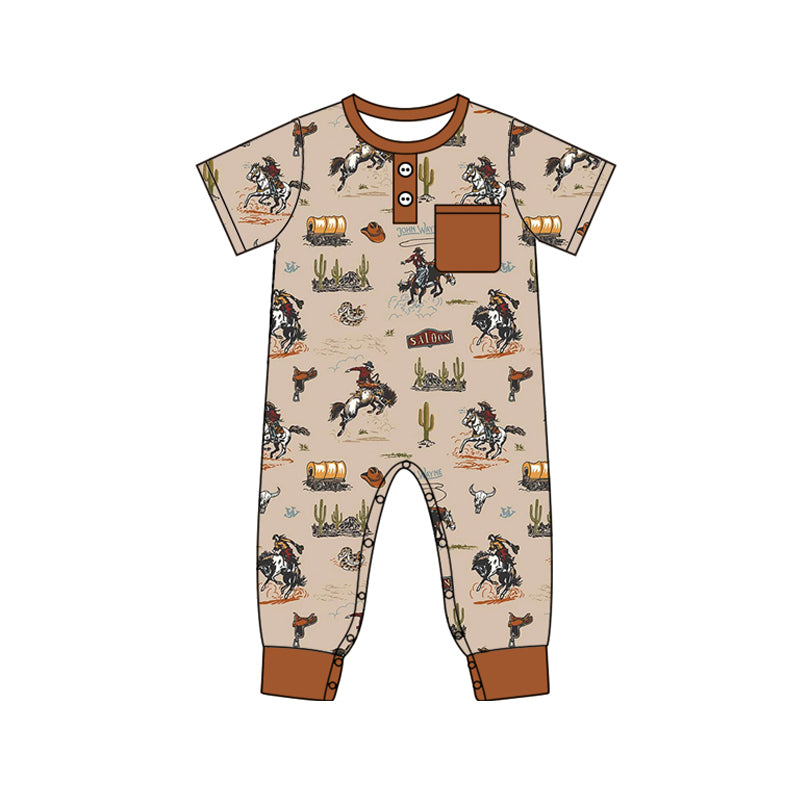 SR2045 Newborn Baby Western Rodeo Romper Preorder