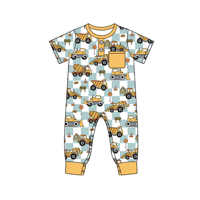 SR2046 Newborn Baby Construction Romper Preorder