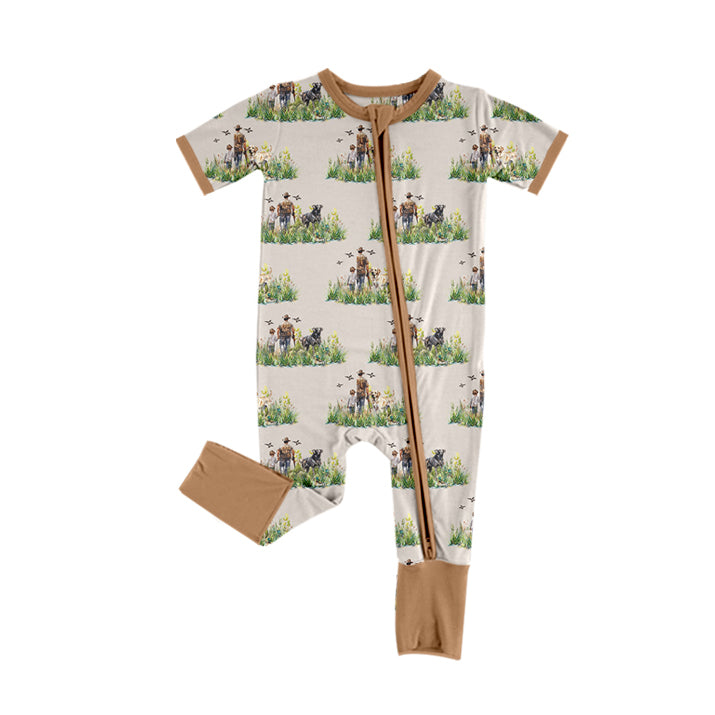 Toddler Baby Brother Hunting Short Sleeve Pajama and Romper Preorder