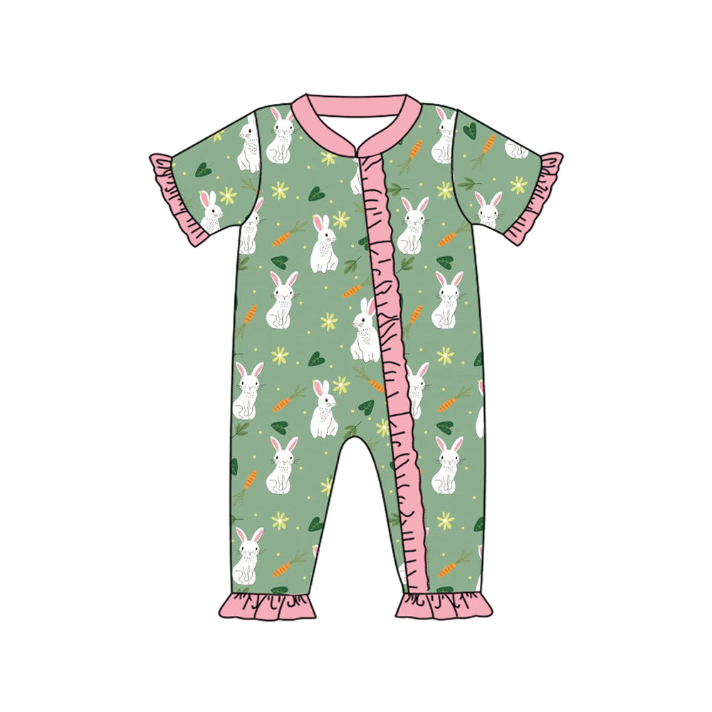 Toddler Baby Girls Sister Easter Bunny Short Sleeve Pajama Set and Romper Preorder