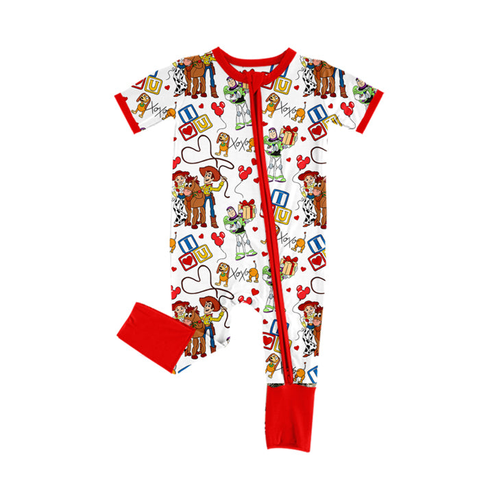 SR2078 Newborn Baby Girls Cartoon Toy Short Sleeve Romper Preorder