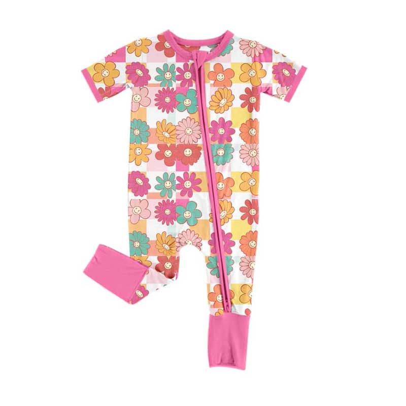 Sibling Baby Girls Daisy Flower Checked Dress and Romper Preorder