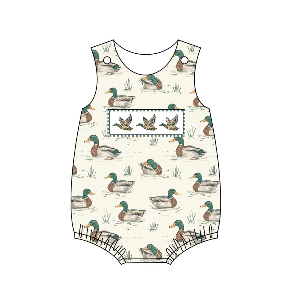 SR2128 Newborn Baby Boys Mallard Duck Romper Preorder