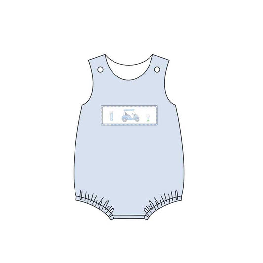 SR2167 Baby Boys Blue Golf Sleeveless Romper  Preorder