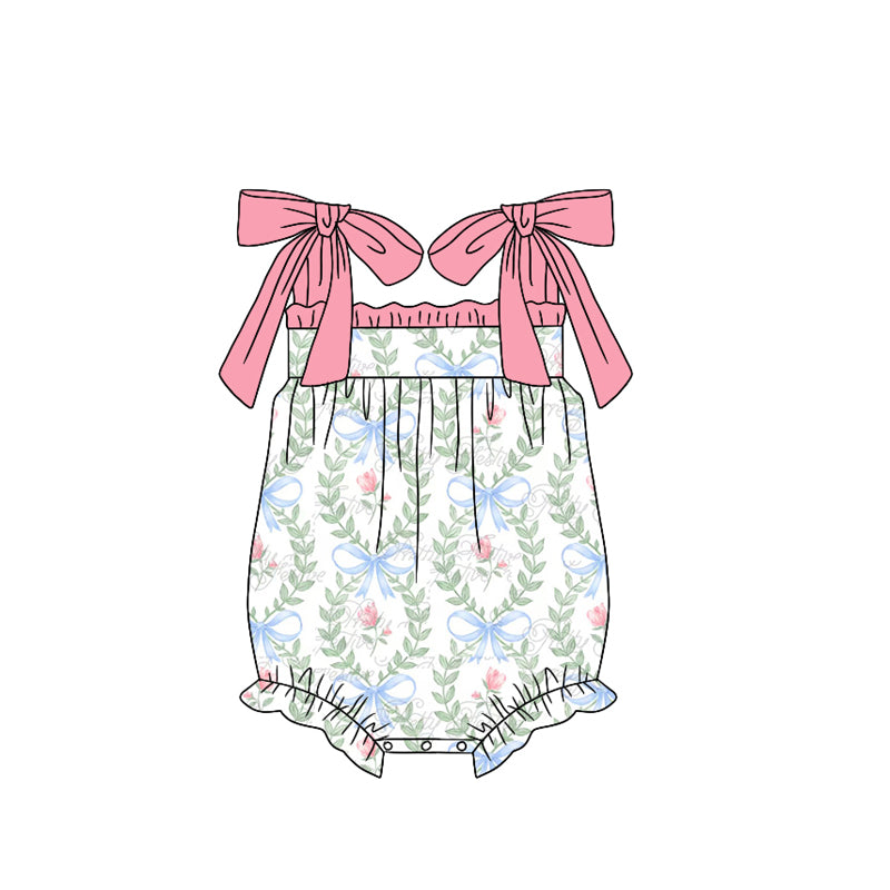 Sibling Baby Sister Summer Floral Bow Outfit and Romper Preorder