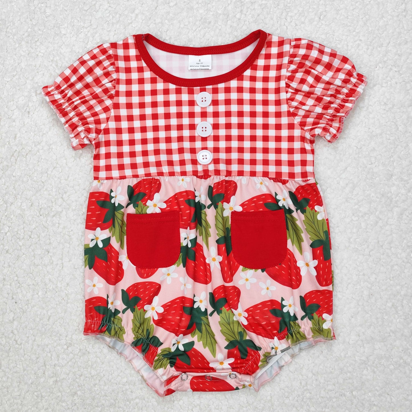 Toddler Girl Boys Sibling Summer Wear Strawberry Outfit Dress Romper