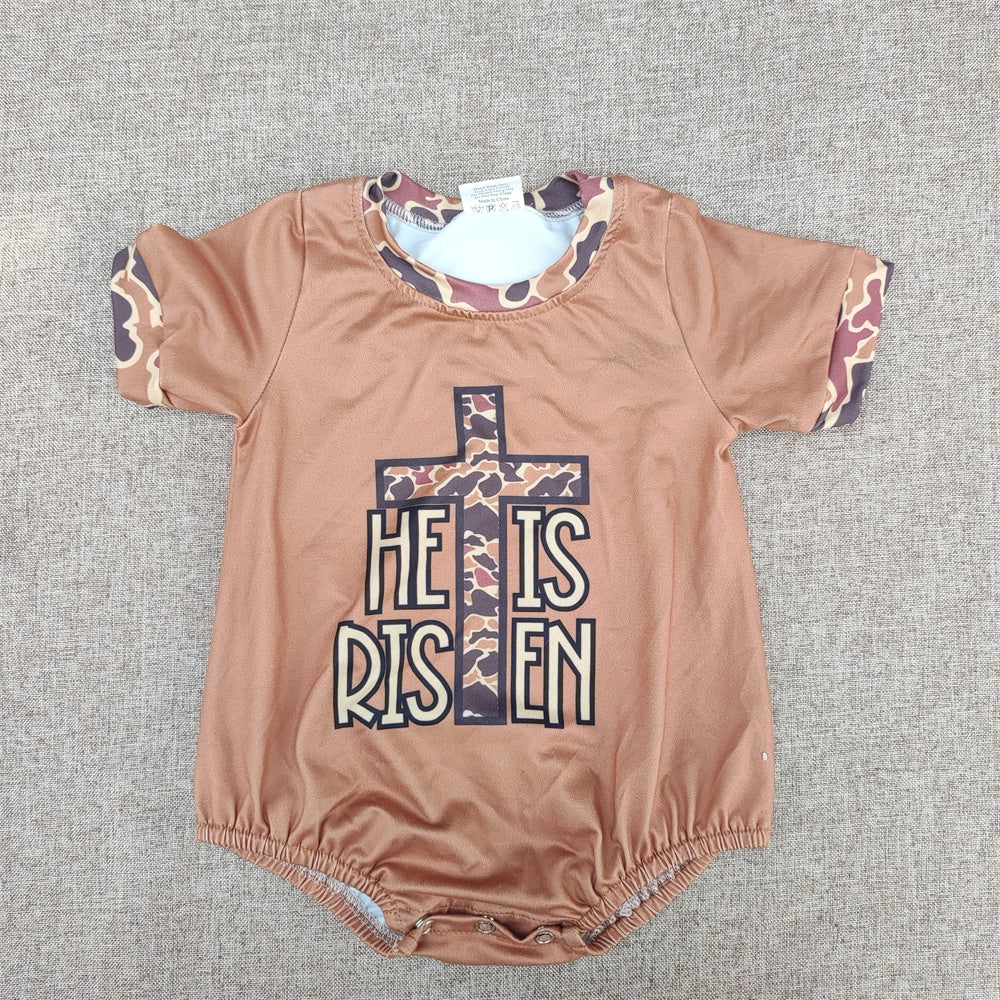 He Is Risen Baby Boys Sibling Easter Set & Romper