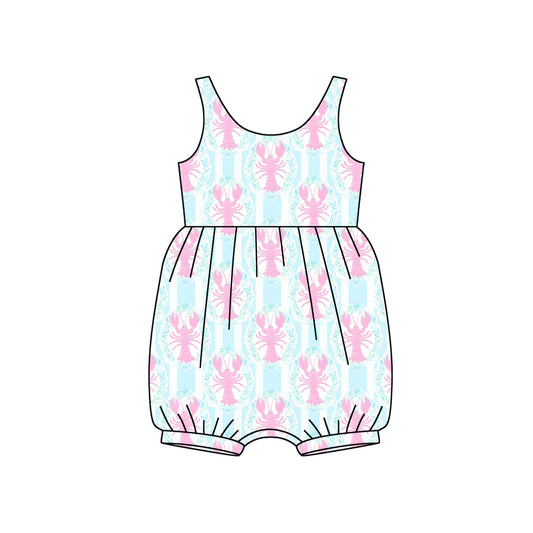 Baby Girls Pink Sleeveless Crayfishes Rompers Preorder