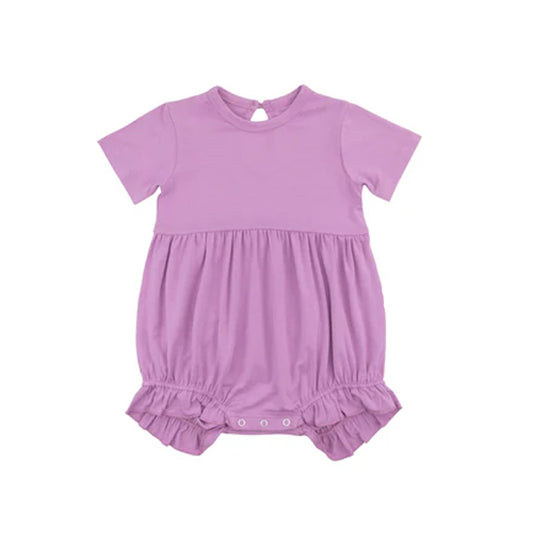 Baby Girls Purple Short Sleeves Ruffle Rompers Preorder