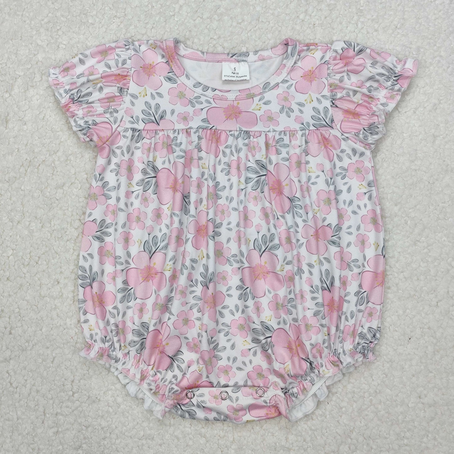 Sibling Baby Girls Sister Pink Flower matching Clothes Summer
