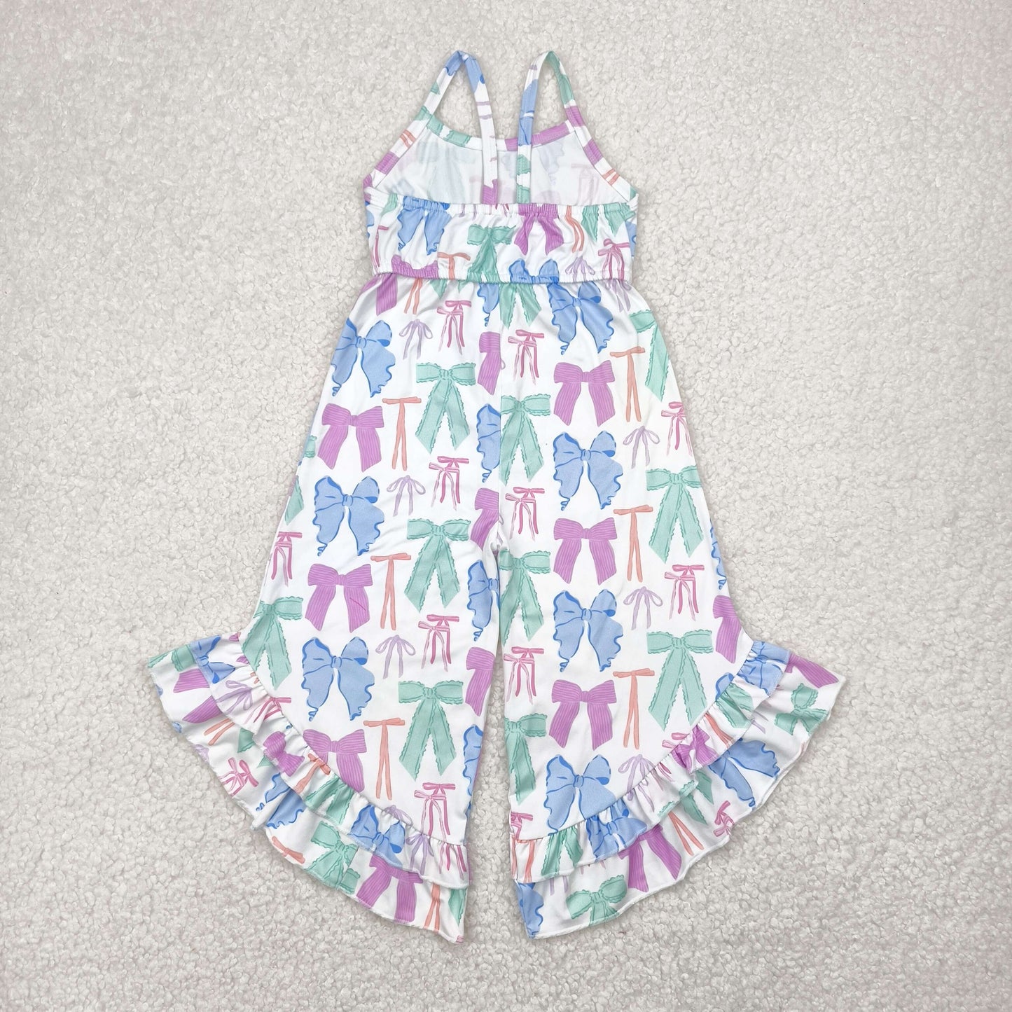 Toddler Baby Sibling Blue Bow Shorts Set Romper Jumpsuit