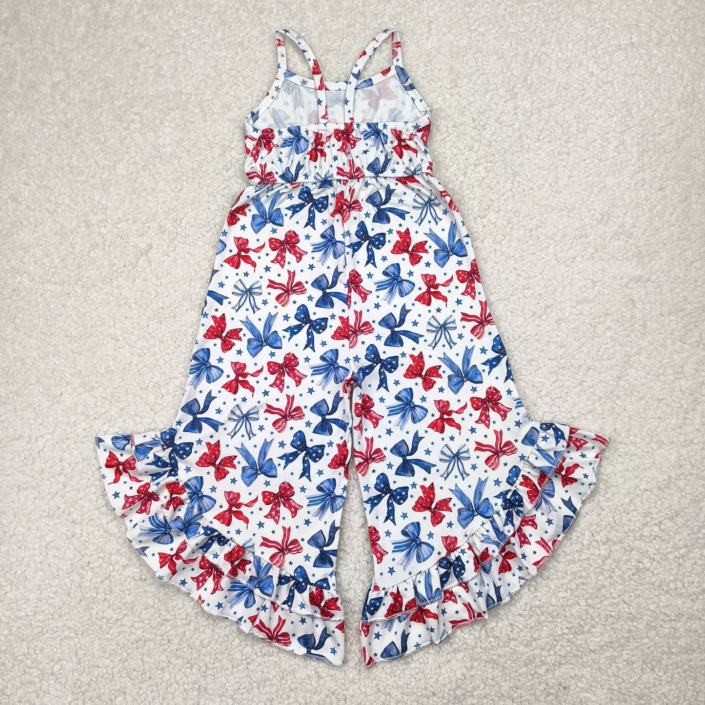 Summer Holiday Sibling Wear 4th of July Flag Bow Clothing