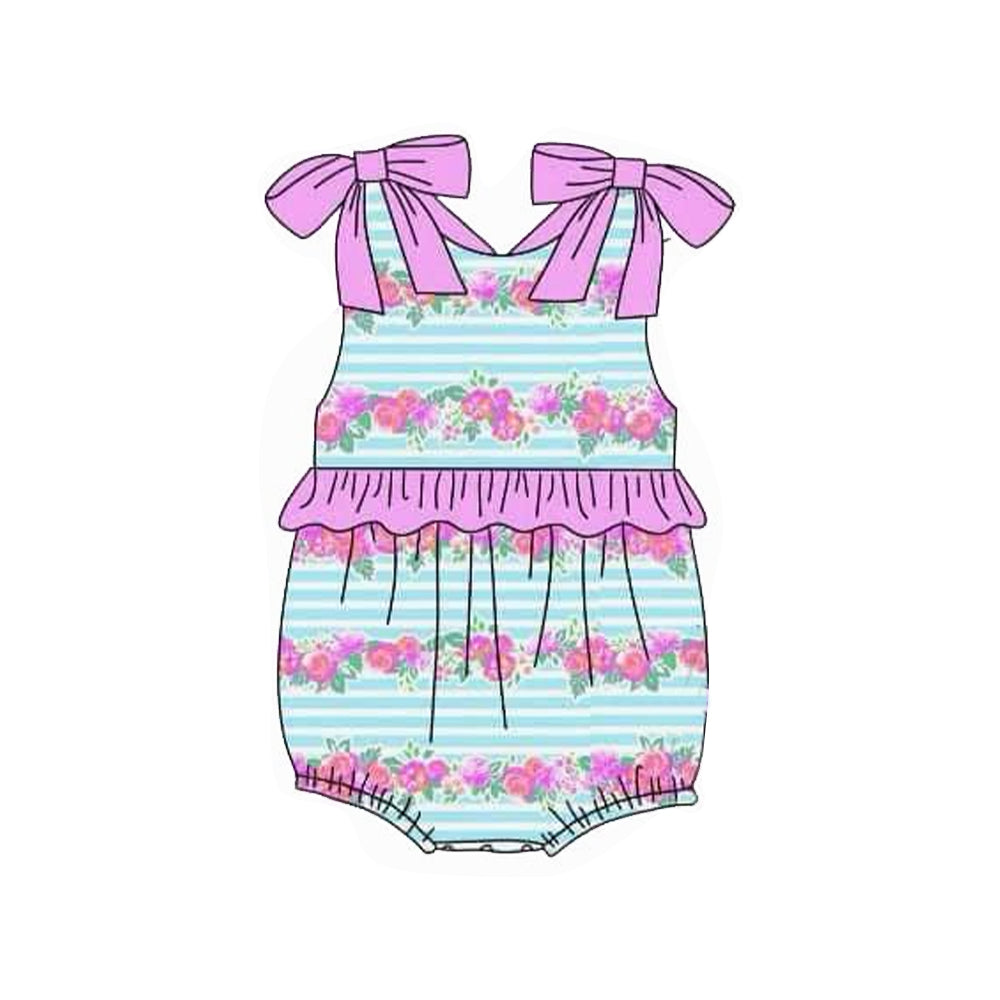 SR2939 Baby Girls Floral Bubble Romper Preorder