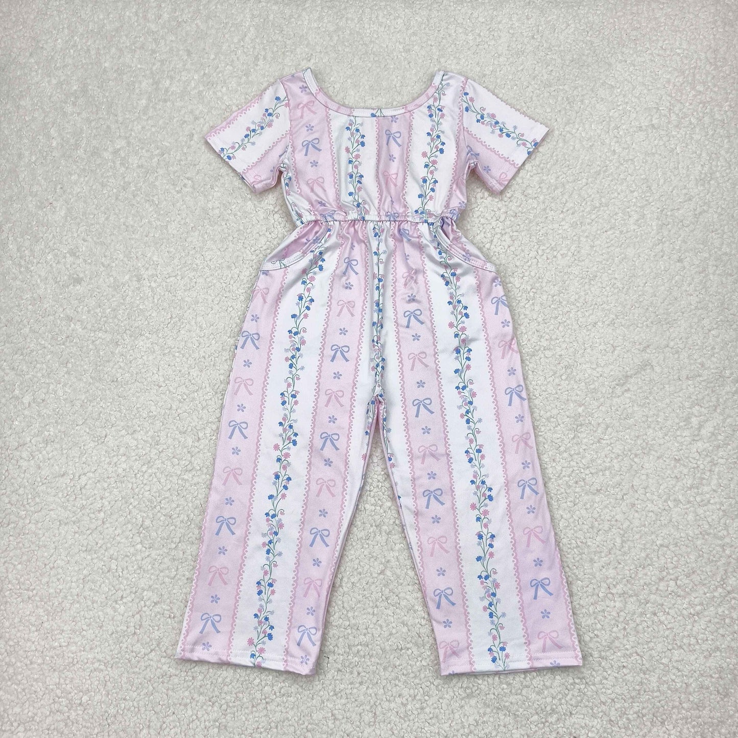 Sibling Baby Girls Short Sleeve Jumpsuit