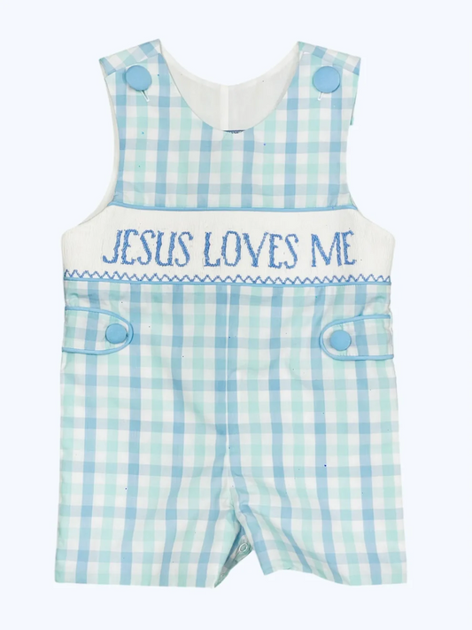 SR2943 Baby Boys Jesue  Loves Me Short Sleeve Romper Preorder