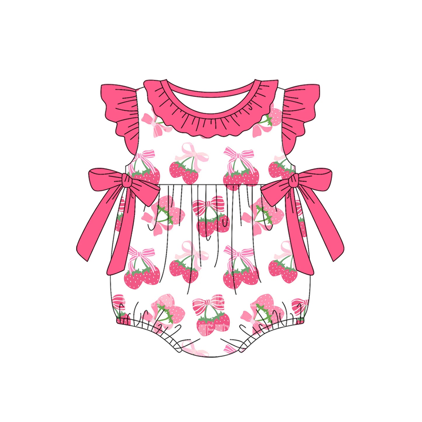 SR3059 Kids Girls Summer Strawberry Bubble Rompre preorder