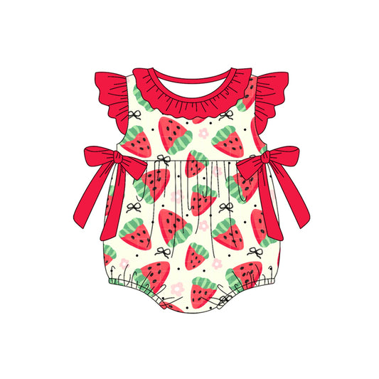 SR3062 Kids Girls Summer  Strawberry Bubble Rompre preorder