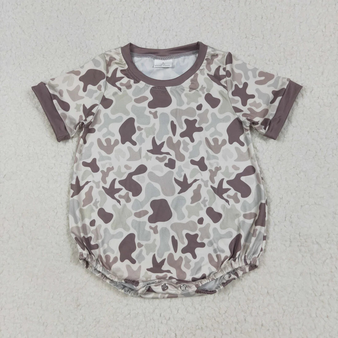 Sibling Baby Boys Short Sleeve Camo Bubble Romper