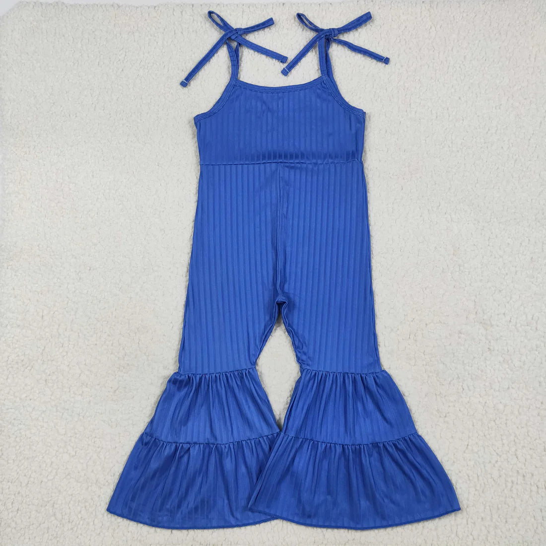 Kids Girls Sibling Solid Color Strap Jumpsuit