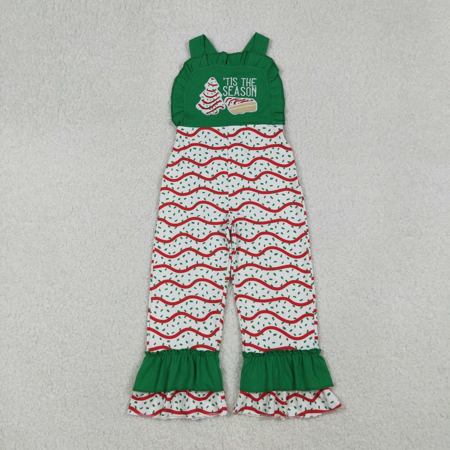 This the season baby girls sibling christmas tree cake outfit/jumpsuit