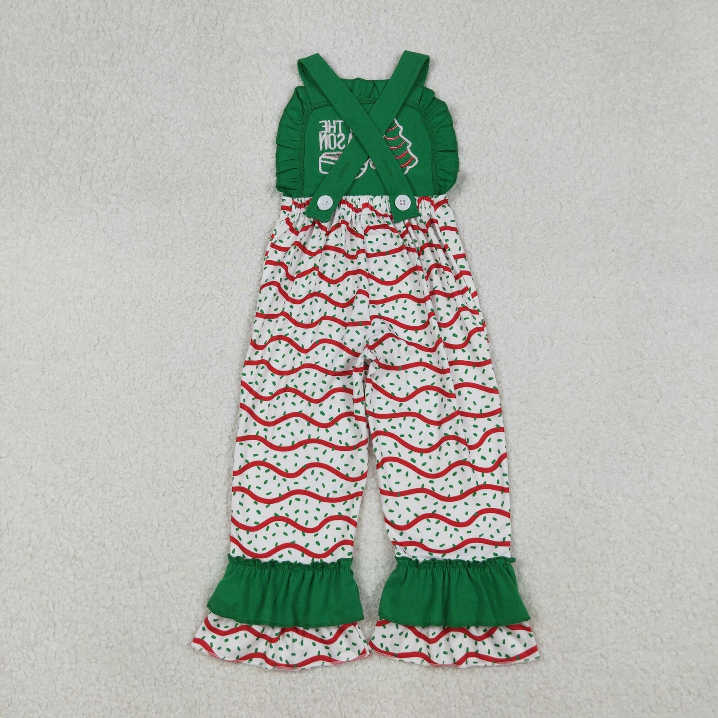This the season baby girls sibling christmas tree cake outfit/jumpsuit