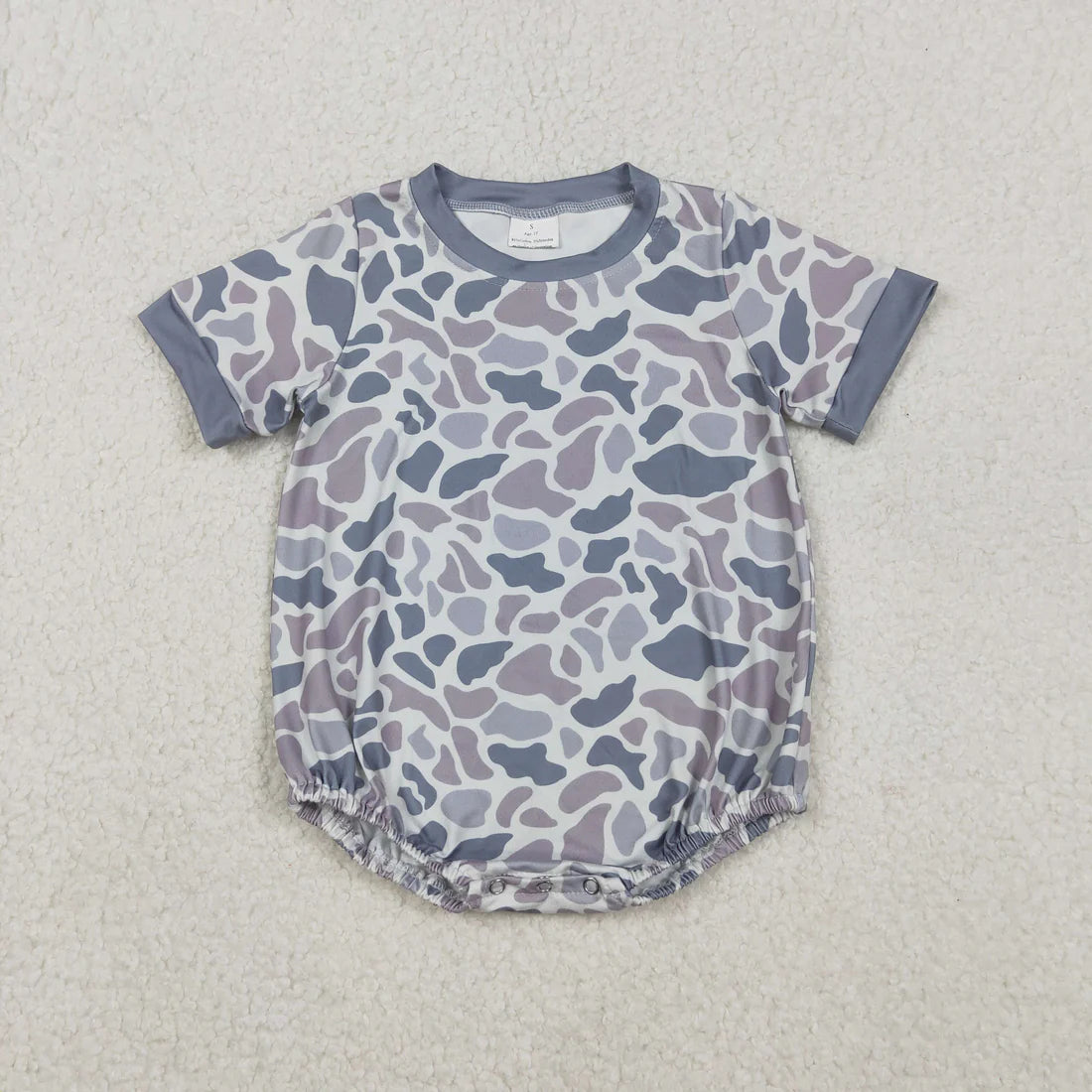 Sibling Baby Boys Short Sleeve Camo Bubble Romper