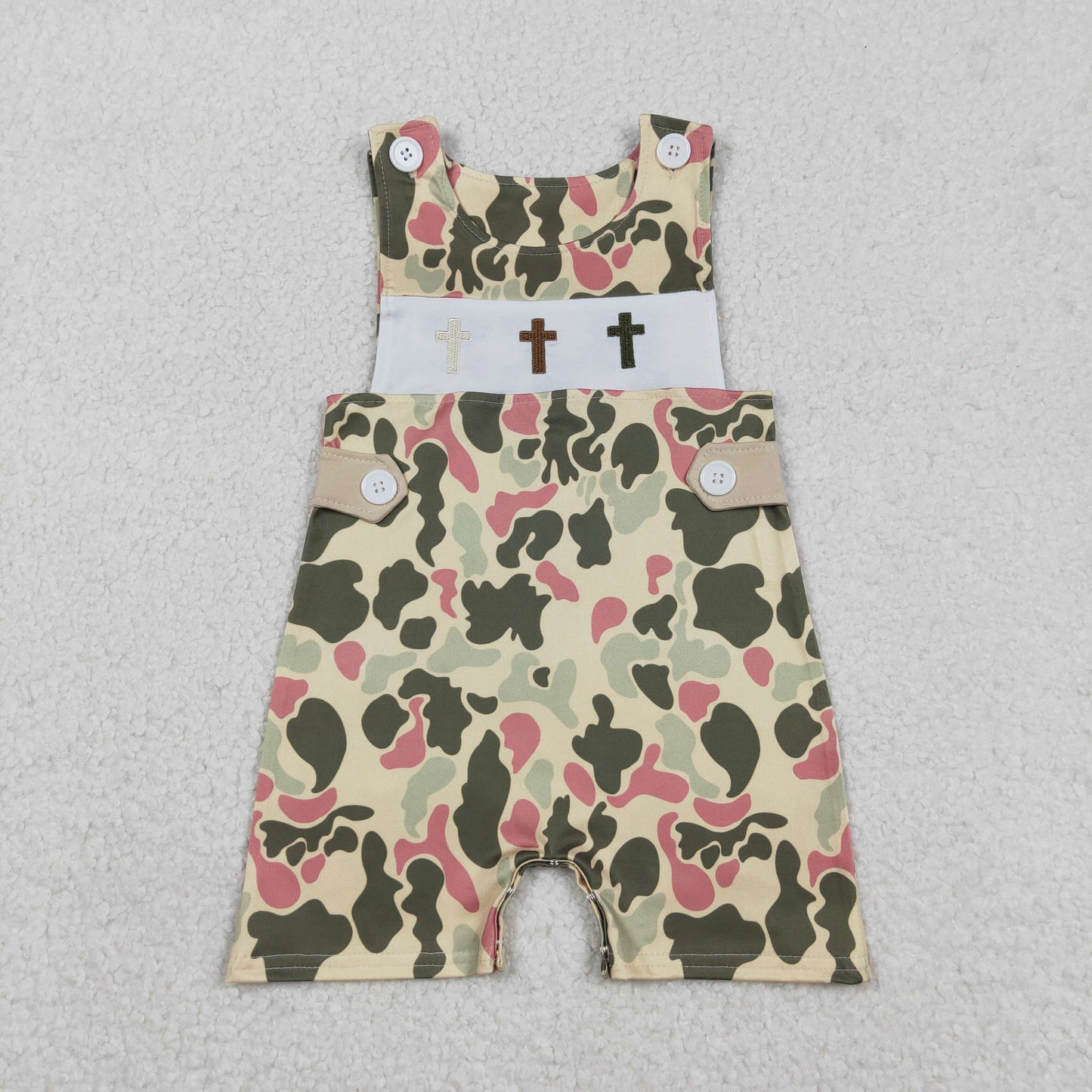 Easter Sibling Baby Girls  Cross Camo Romper T-shirt Top
