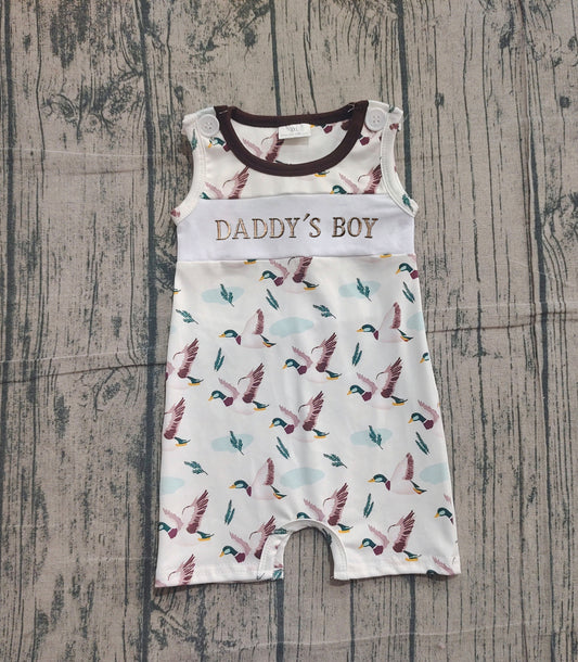 SR3347 Daddy's Boy Short Sleeve Duck  Romper Preorder