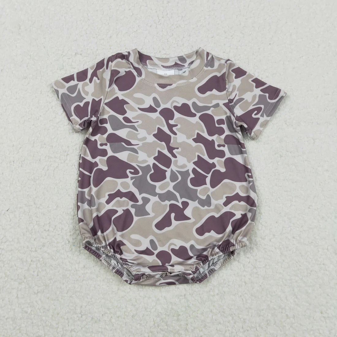 Sibling Baby Boys Short Sleeve Camo Bubble Romper