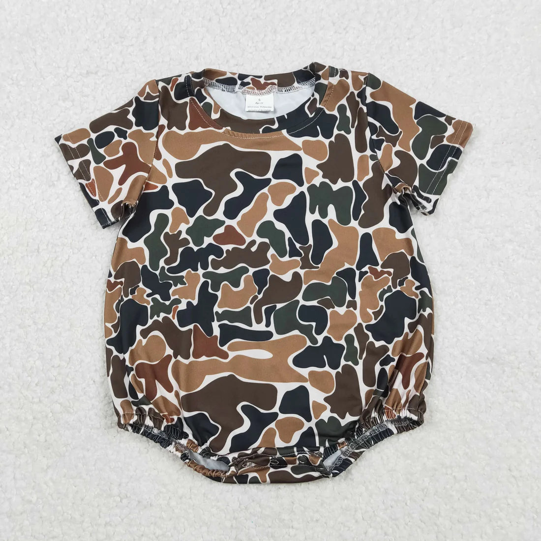 Sibling Baby Boys Short Sleeve Camo Bubble Romper