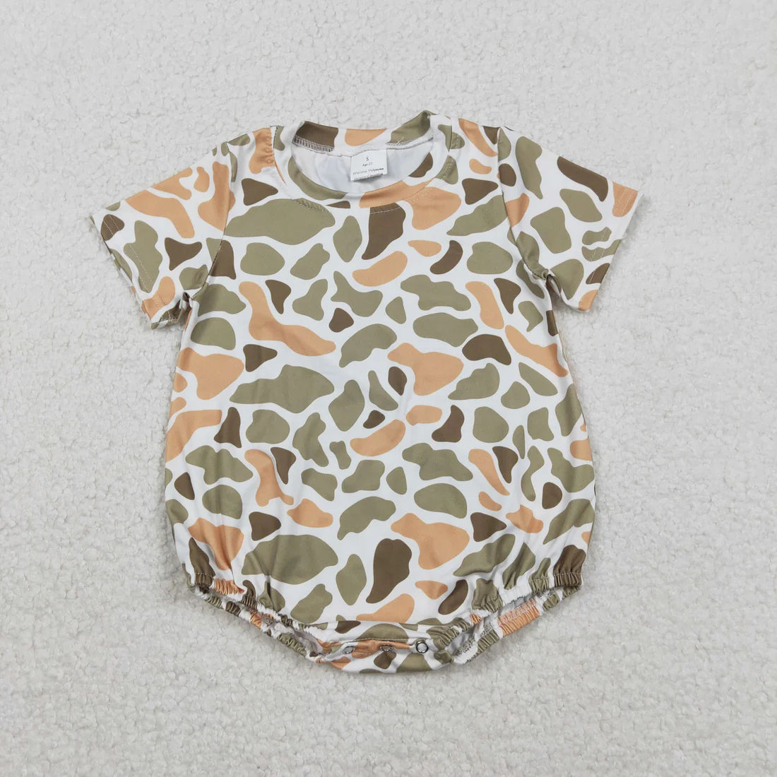 Sibling Baby Boys Short Sleeve Camo Bubble Romper