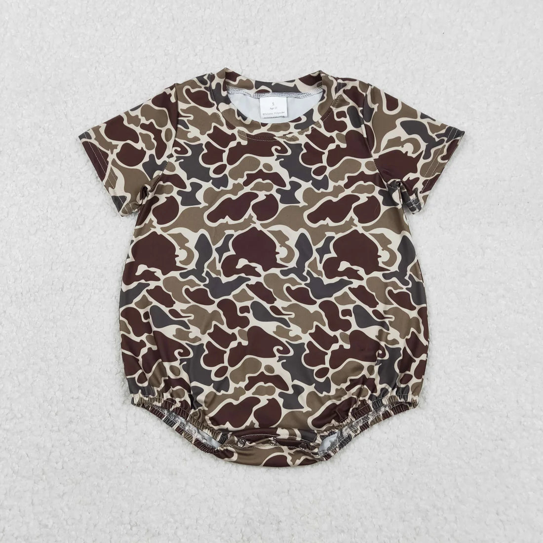 Sibling Baby Boys Short Sleeve Camo Bubble Romper