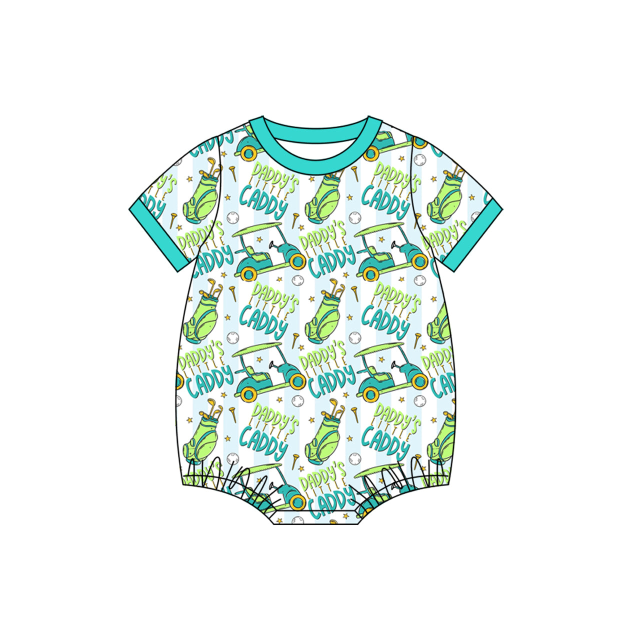 SR3490 Daddy's Caddy Boys Bubble Romper Preorder